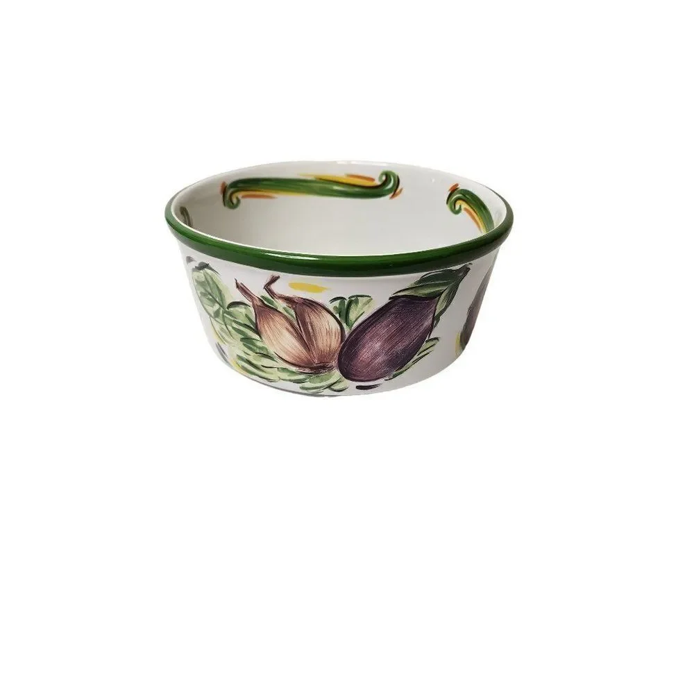 Minestrone Ceramic Vegetable Themed Salad Bowl